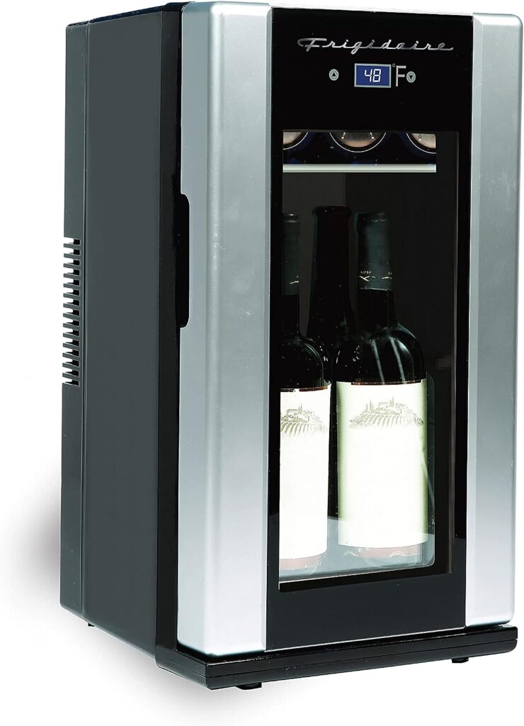 Frigidaire EFMIS567_AMZ 18 Can OR 4 Wine Bottle Retro Beverage Fridge, Temperature Control, Thermoelectric, FreonFree, Stainless