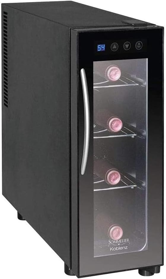 Koblenz EVFK-04 4-Bottle Free Standing Single Zone Fridge and Chiller Wine Cooler, One Size, Black,750 ML