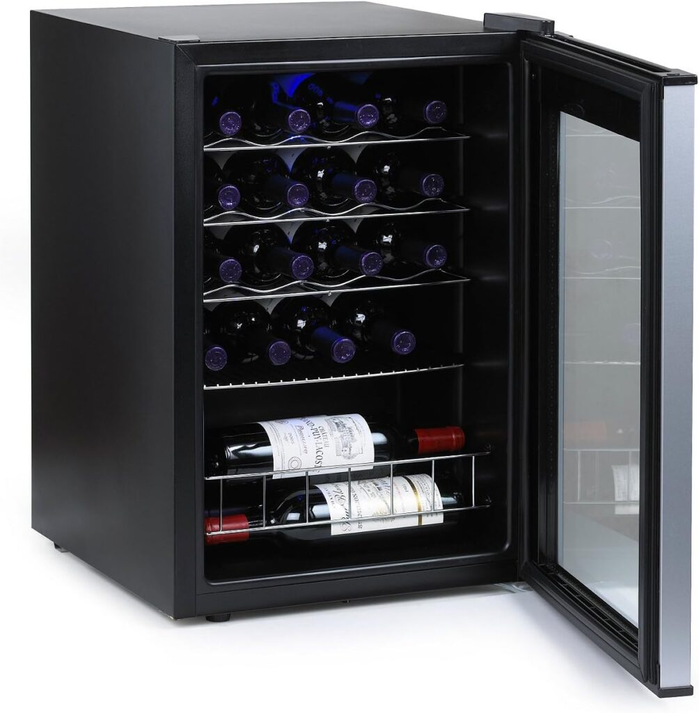 Wine Enthusiast - 20 Bottle Evolution Series Wine Cooler - Compact Mini Fridge Bottle Storage - Small Refrigerator for Beverage Storage - 25 1/2 H x 17 W x 18 3/4 D