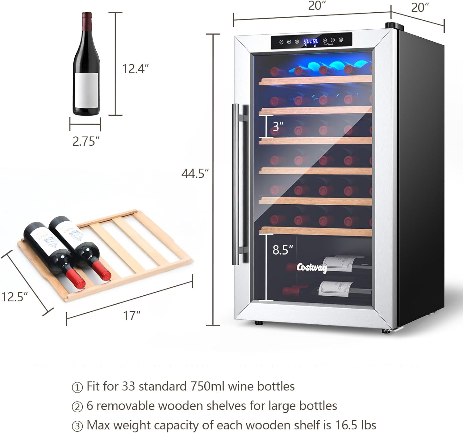 COSTWAY 20 Inch Wine Cooler Review