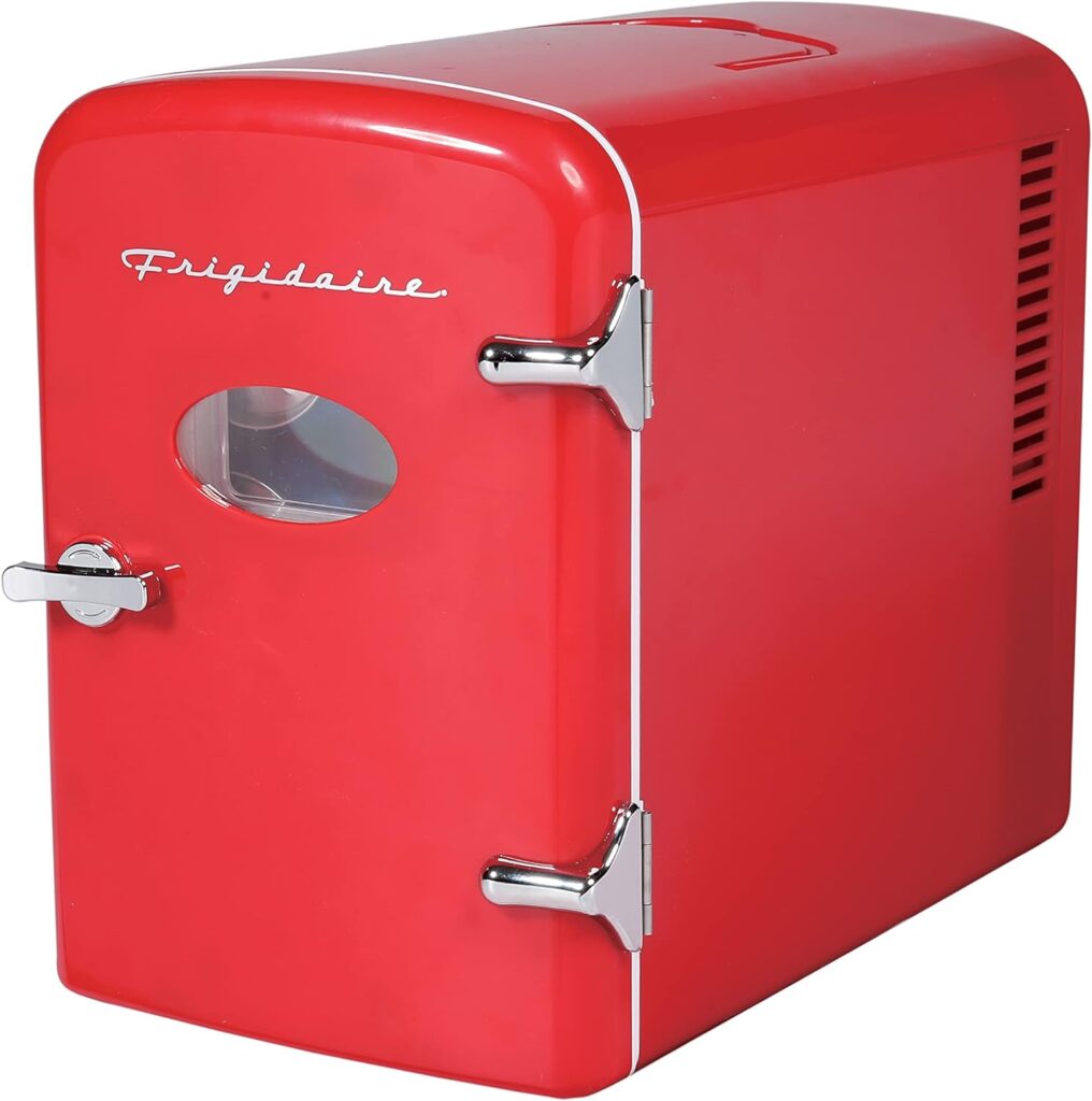 Frigidaire EFMIS175-RED Portable Mini Fridge-Retro Extra Large 9-Can Travel Compact Refrigerator, 5L, RED