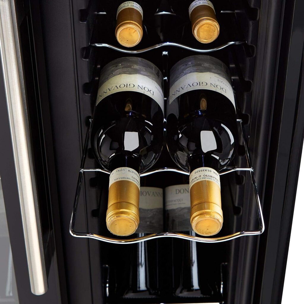 Wine Enthusiast 24-Bottle French Door Dual-Zone Compressor Wine Cooler - Freestanding Wine Refrigerator with Glass Pane Doors