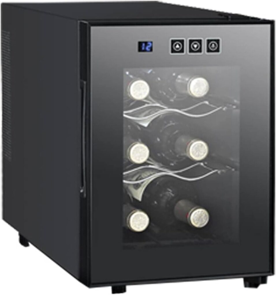 6 Bottles Wine Cooler Refrigerator Freestanding Wine Cellar for Red, White, Champagne Or Sparkling Wine Quiet Wine Fridge with Digital Temperature Control