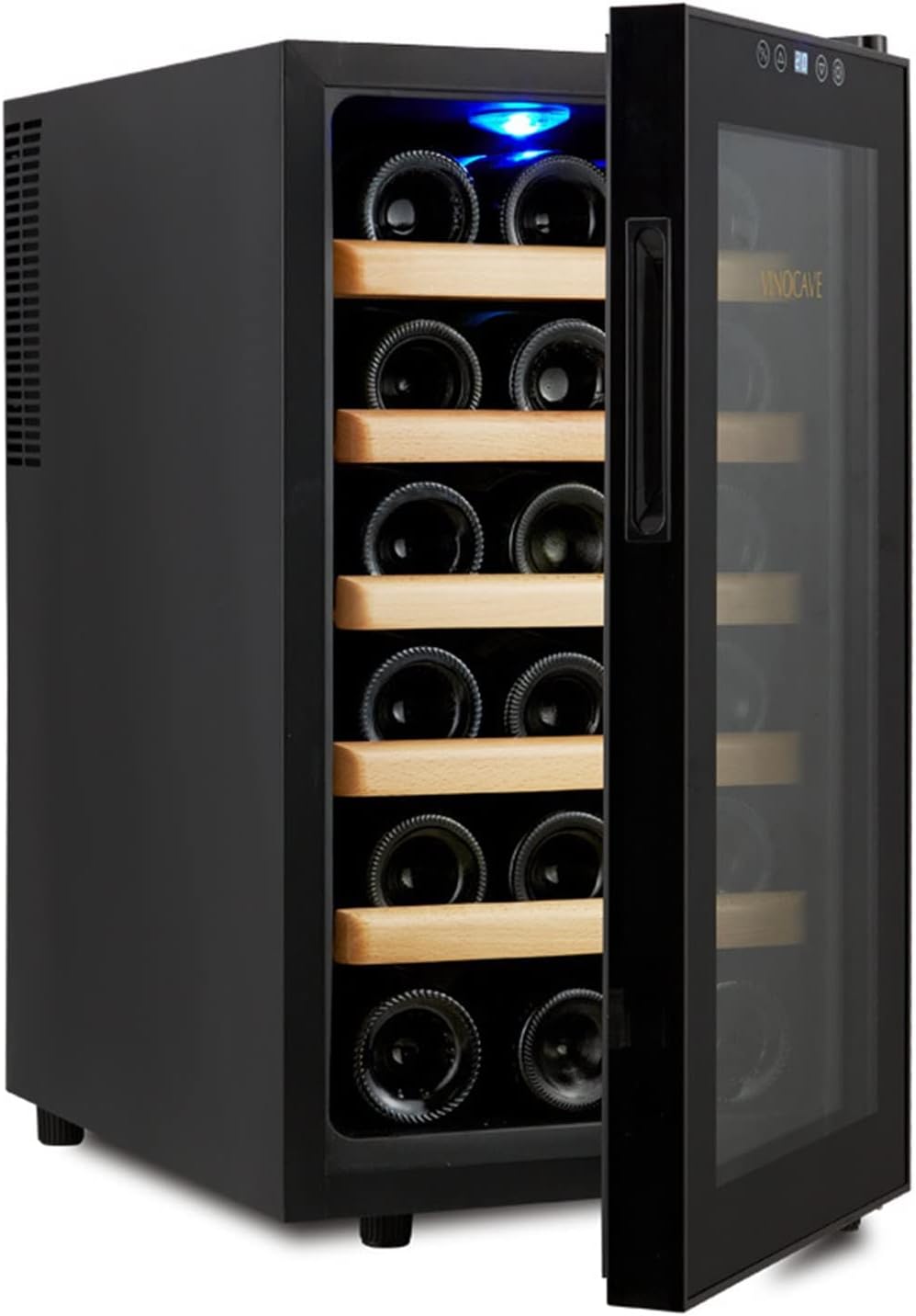 48L Wine Cooler Refrigerator 18 Bottles Freestanding Wine Cellar Quiet Wine Fridge with Digital Temperature Control for Red, White, Champagne Or Sparkling Wine