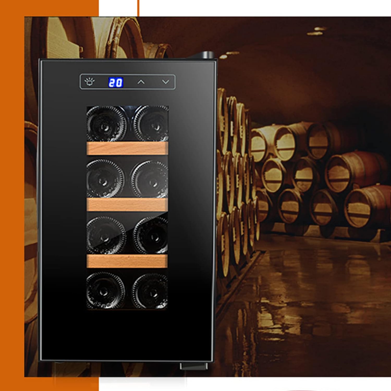 Bottle Wine Cooler Fridge with Digital Touch Screen Controls  LED Light