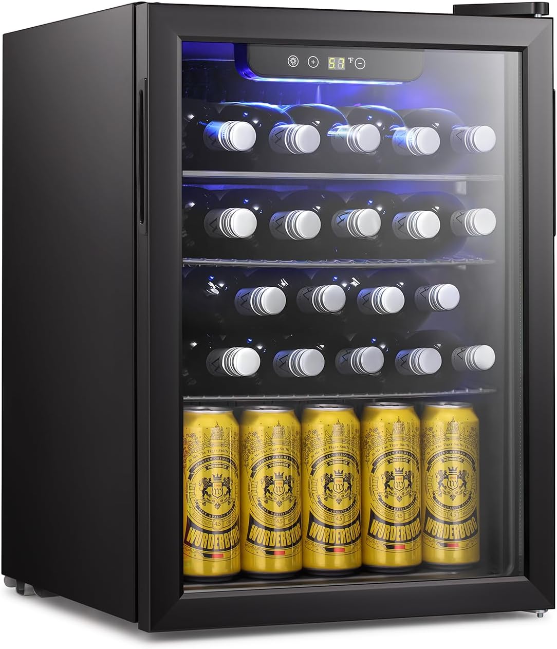 Antarctic Star 24 Bottle Wine Cooler/Cabinet Beverage Refrigerator Small Mini Wine Cellar Beer Soda Clear Glass Door Bar Fridge Quiet Operation Compressor Adjust Temp Control Freestanding, 2.4 Cu. ft…