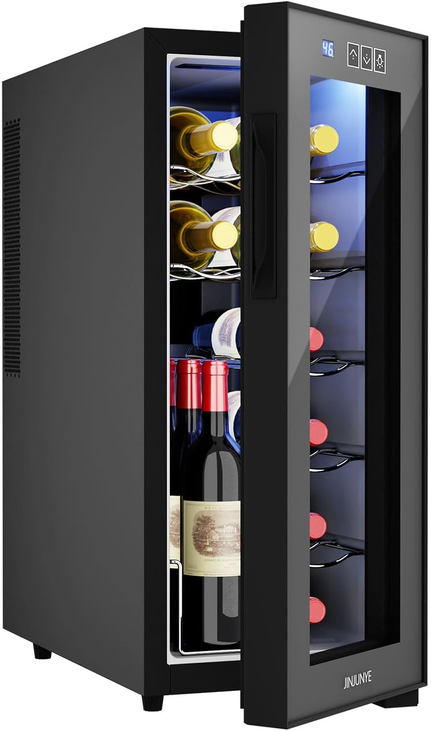 12 Bottle Wine Cooler, Wine Fridge Small, 46-66°F, Freestanding Wine Cooler Refrigerator with Digital Temperature Control, Wine Cellar Gift for Wine Lover…