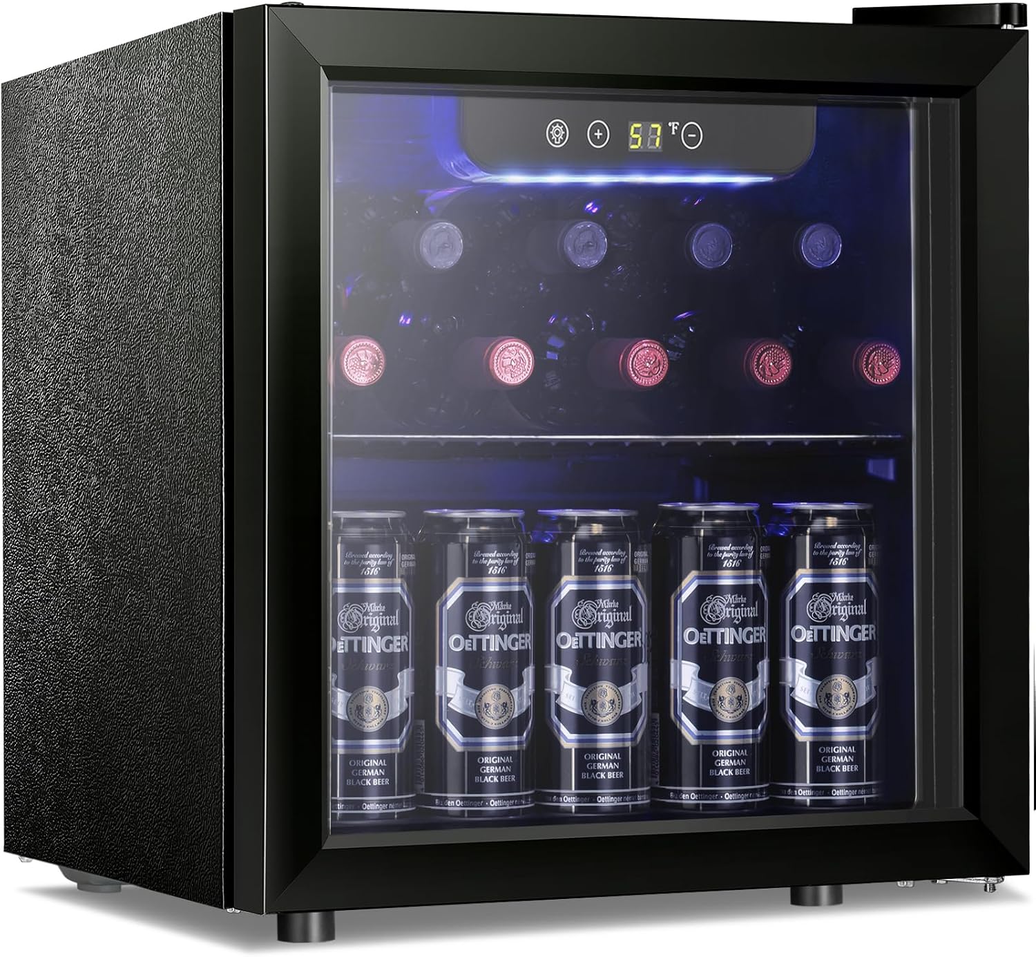 Antarctic Star 12 Bottle Wine Cellar - Mini Beverage Fridge for Wine, 48 Can Small Wine Cooler for Home and Bar, Electronic Temperature Knob Control, 1.3 Cu. Ft.