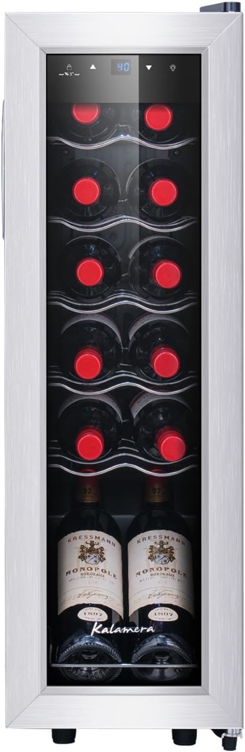 Kalamera KRC-12SS 12Bottle cooelr Mini Fridge, Silver